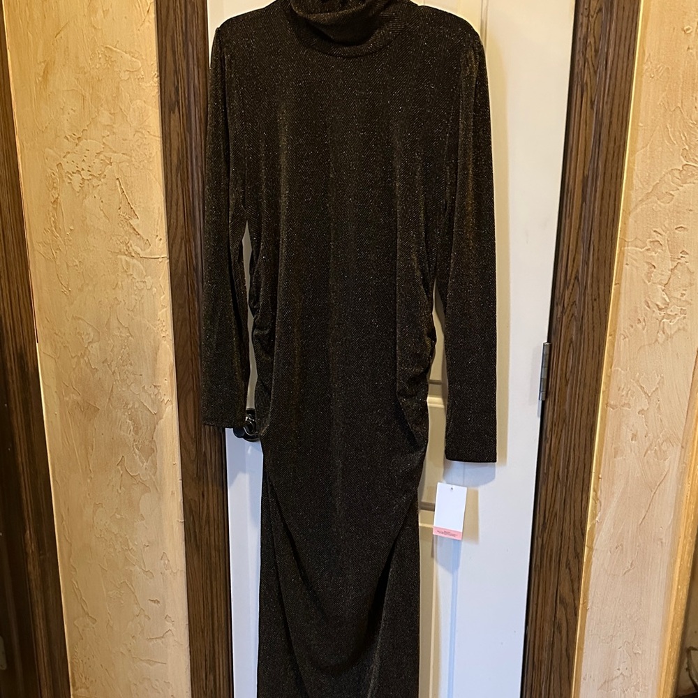 Gold Shimmery Maxi Maternity Dress